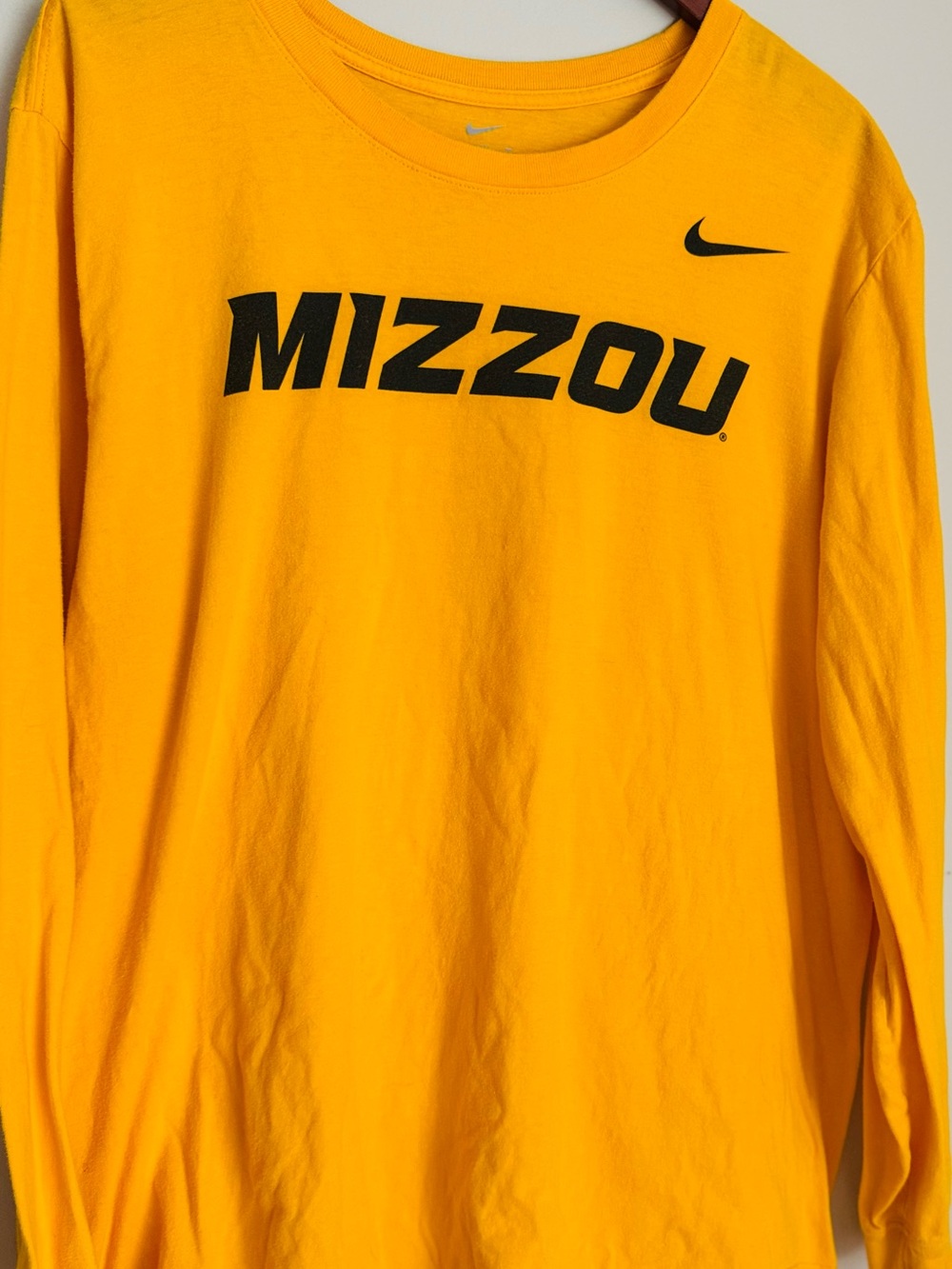 Nike Mizzou Long Sleeve Tee - Yellow with Black Logo